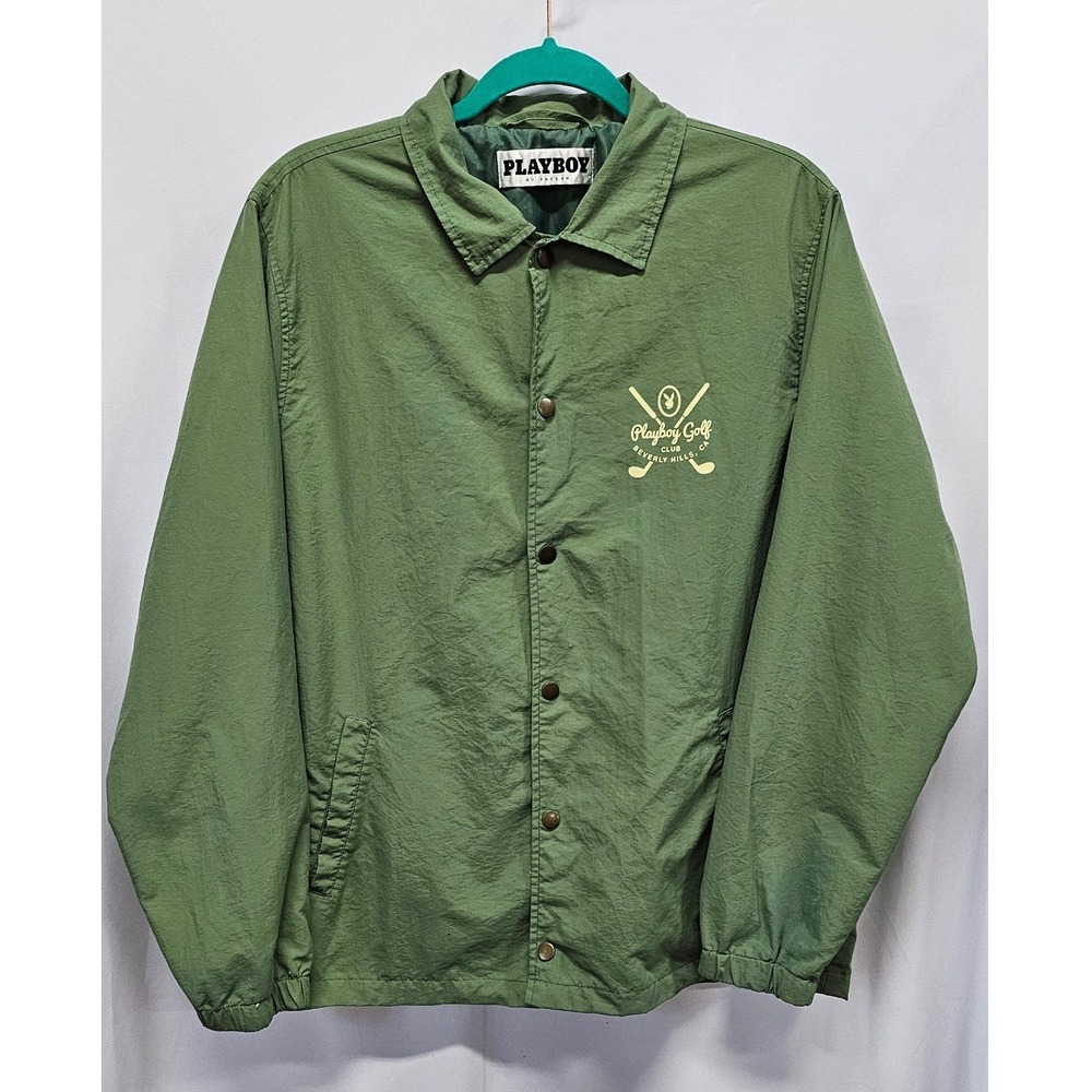Playboy GolfClub Beverly Hills PacSun CoachesJacket Green Mens Small Windbreaker
